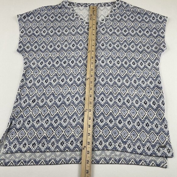 Orvis Short Sleeve T-Shirt Women’s S Polyester Blend Stretch V-Neck Diamond Blue - Picture 4 of 10